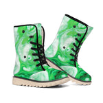 Green Acid Melt Print Winter Boots