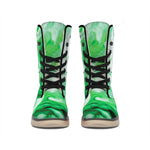 Green Acid Melt Print Winter Boots