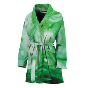 Green Acid Melt Print Women's Bathrobe