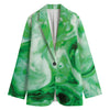 Green Acid Melt Print Women's Blazer