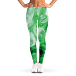 Green Acid Melt Print Women's Leggings