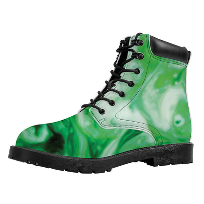 Green Acid Melt Print Work Boots