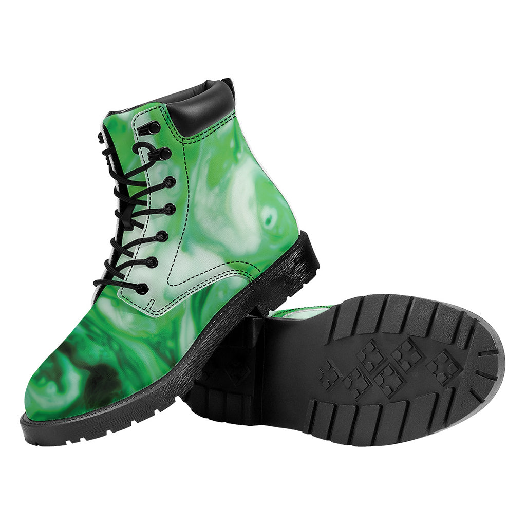 Green Acid Melt Print Work Boots
