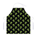 Green Alien Face Pattern Print Adjustable Apron