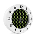 Green Alien Face Pattern Print Alarm Clock