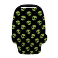 Green Alien Face Pattern Print Baby Seat Cover