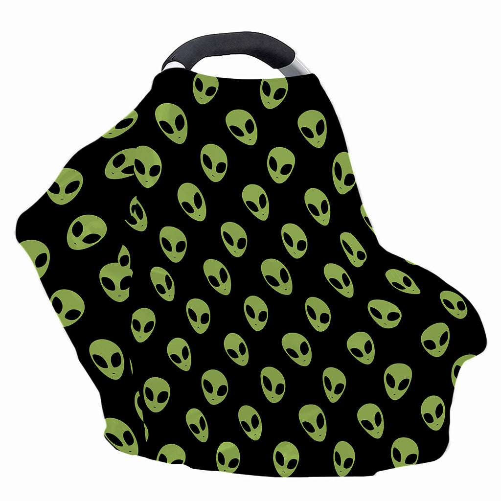 Green Alien Face Pattern Print Baby Seat Cover