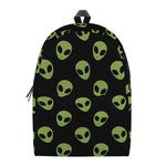 Green Alien Face Pattern Print Backpack