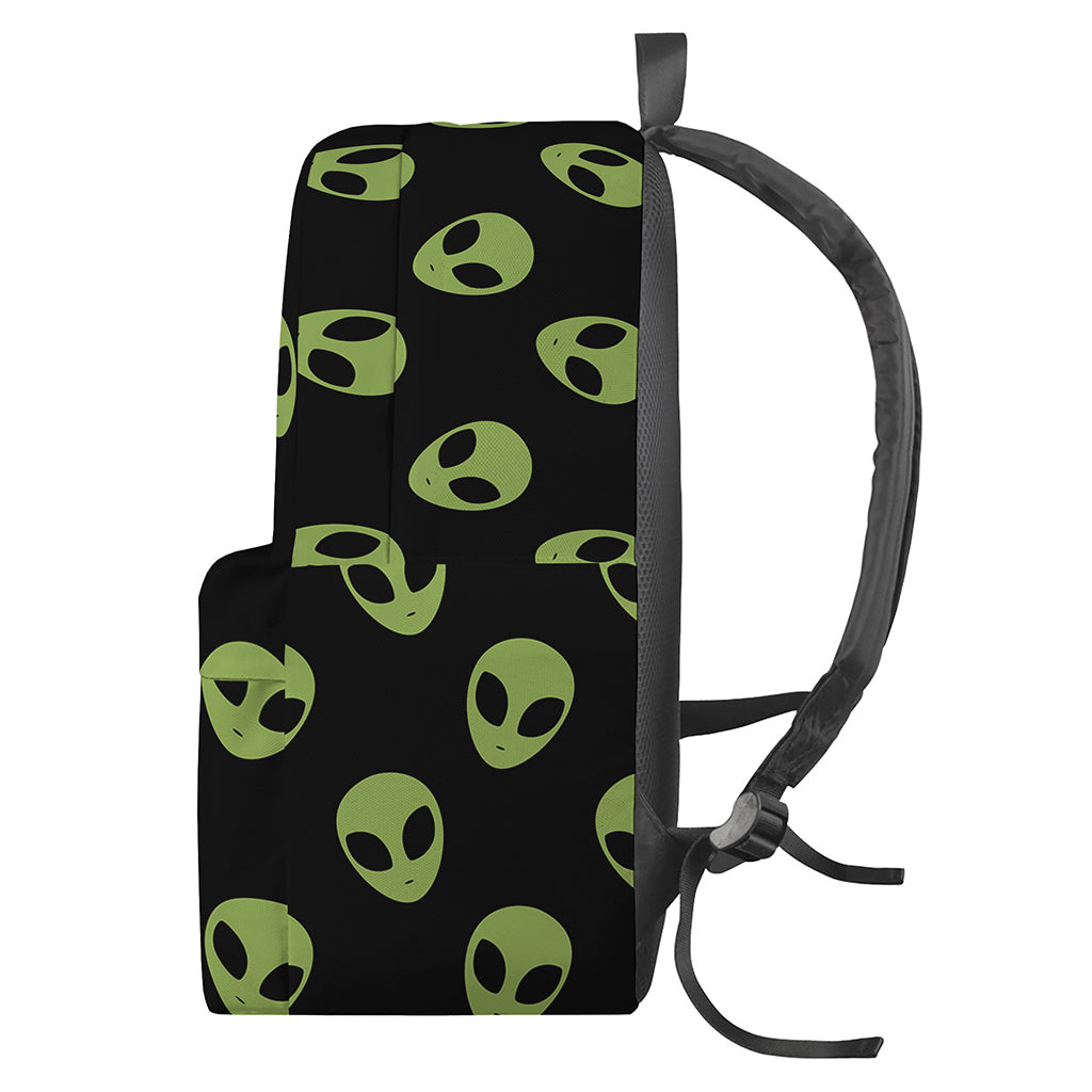 Green Alien Face Pattern Print Backpack