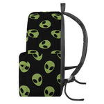 Green Alien Face Pattern Print Backpack