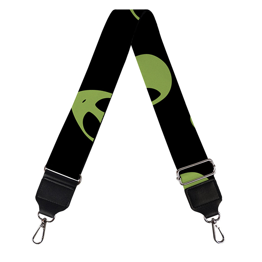 Green Alien Face Pattern Print Bag Strap