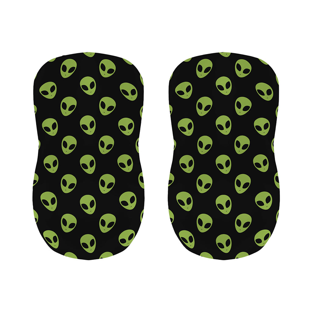 Green Alien Face Pattern Print Bar Stool Covers