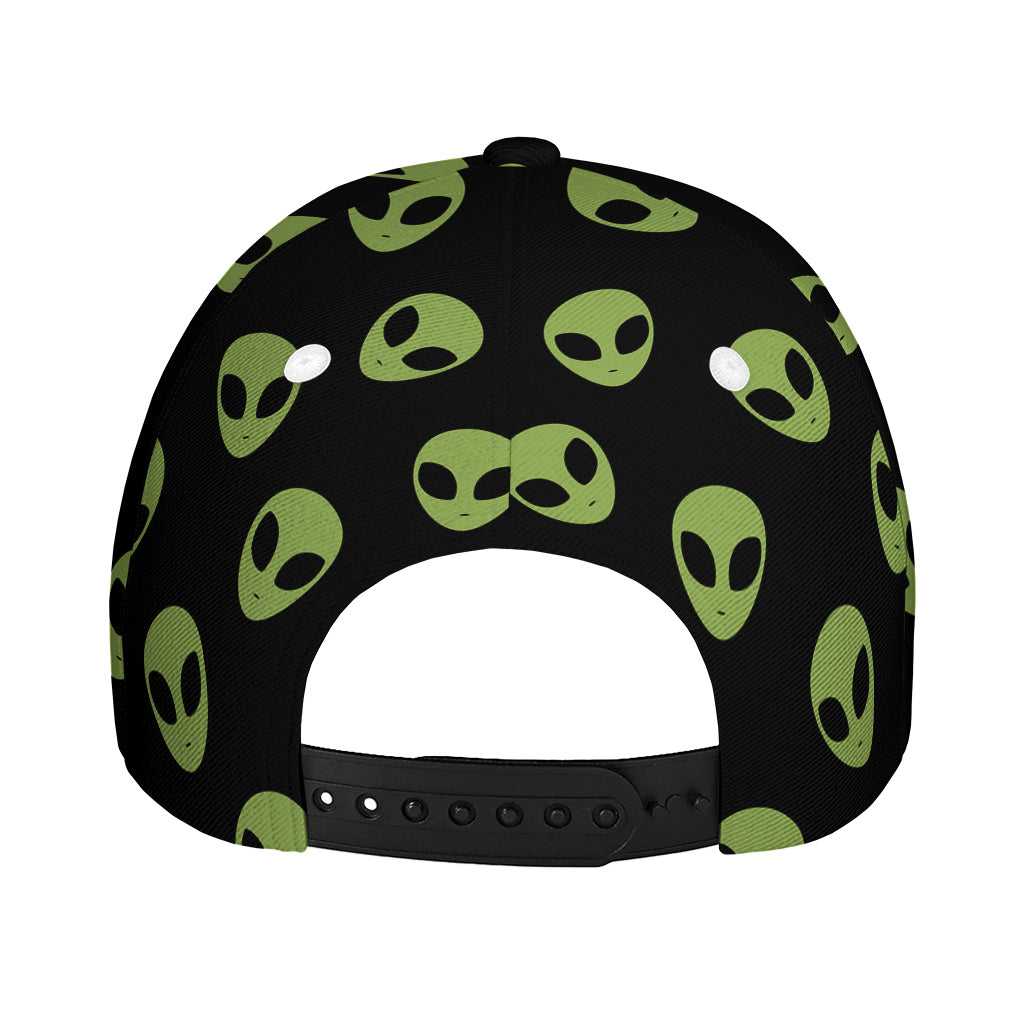 Green Alien Face Pattern Print Baseball Cap