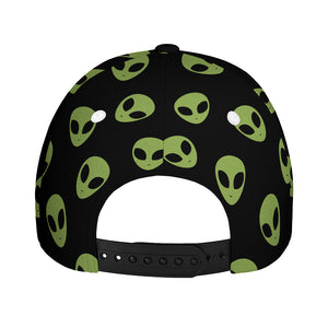 Green Alien Face Pattern Print Baseball Cap