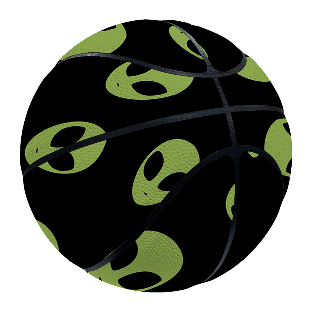 Green Alien Face Pattern Print Basketball