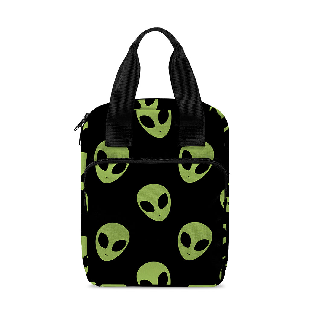 Green Alien Face Pattern Print Bible Tote Bag
