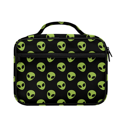 Green Alien Face Pattern Print Briefcase Bible Bag