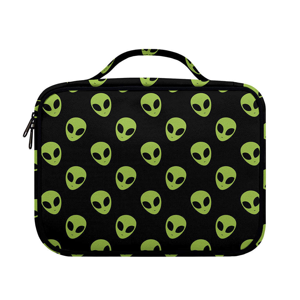 Green Alien Face Pattern Print Briefcase Bible Bag