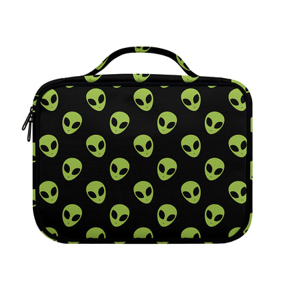 Green Alien Face Pattern Print Briefcase Bible Bag