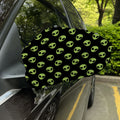 Green Alien Face Pattern Print Car Side Mirror Covers