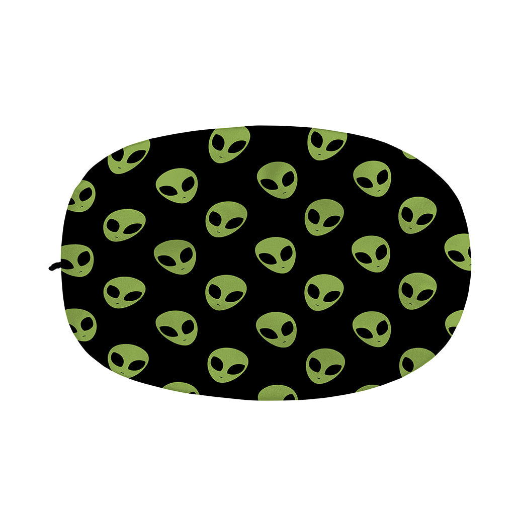 Green Alien Face Pattern Print Car Side Mirror Covers