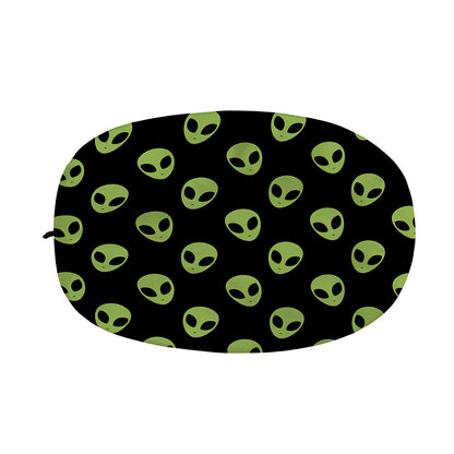 Green Alien Face Pattern Print Car Side Mirror Covers
