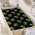 Green Alien Face Pattern Print Changing Pad Cover
