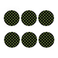 Green Alien Face Pattern Print Coaster Set
