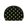 Green Alien Face Pattern Print Coin Purse