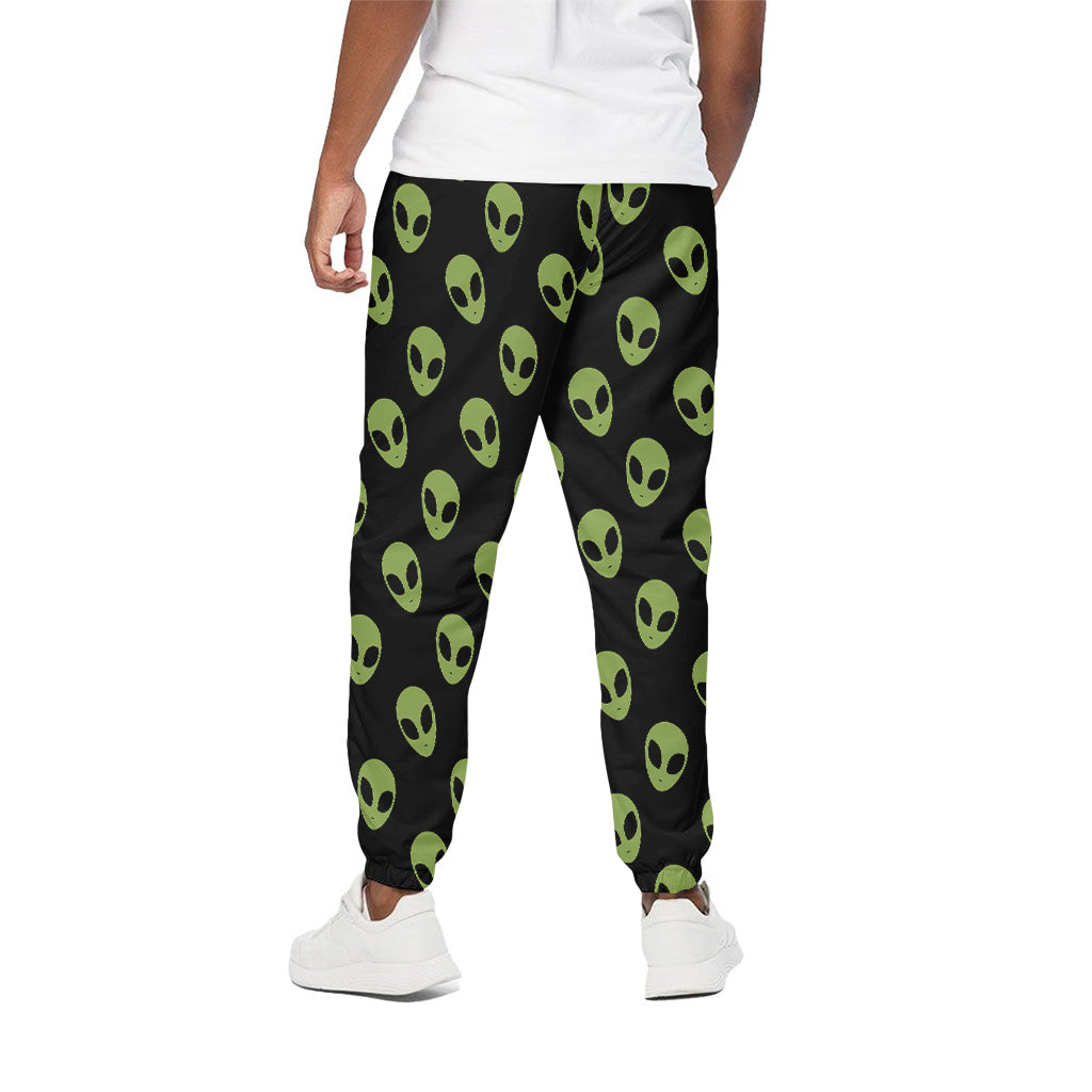 Green Alien Face Pattern Print Cotton Pants