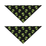 Green Alien Face Pattern Print Dog Bandana