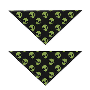 Green Alien Face Pattern Print Dog Bandana