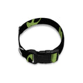Green Alien Face Pattern Print Dog Collar