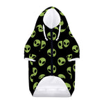 Green Alien Face Pattern Print Dog Zip Up Hoodie