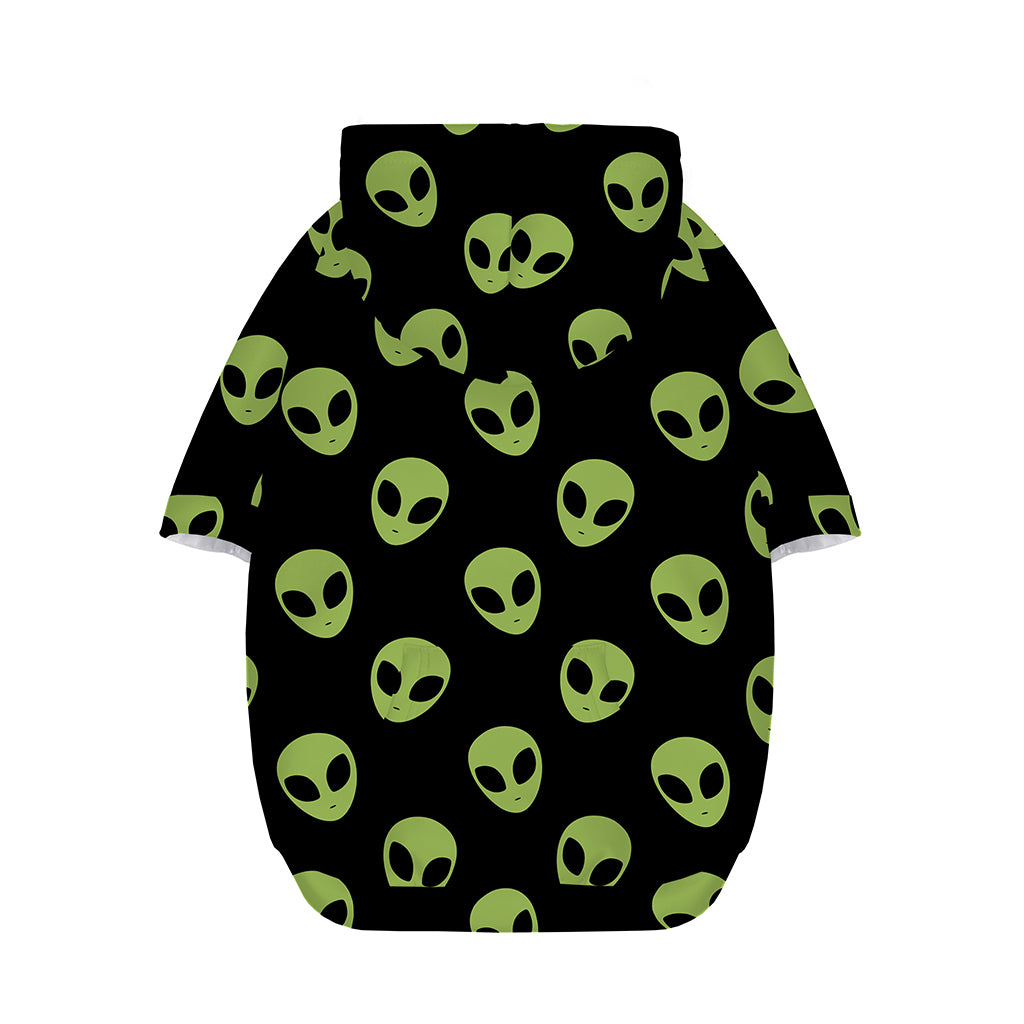 Green Alien Face Pattern Print Dog Zip Up Hoodie