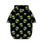 Green Alien Face Pattern Print Dog Zip Up Hoodie