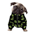 Green Alien Face Pattern Print Dog Zip Up Jacket