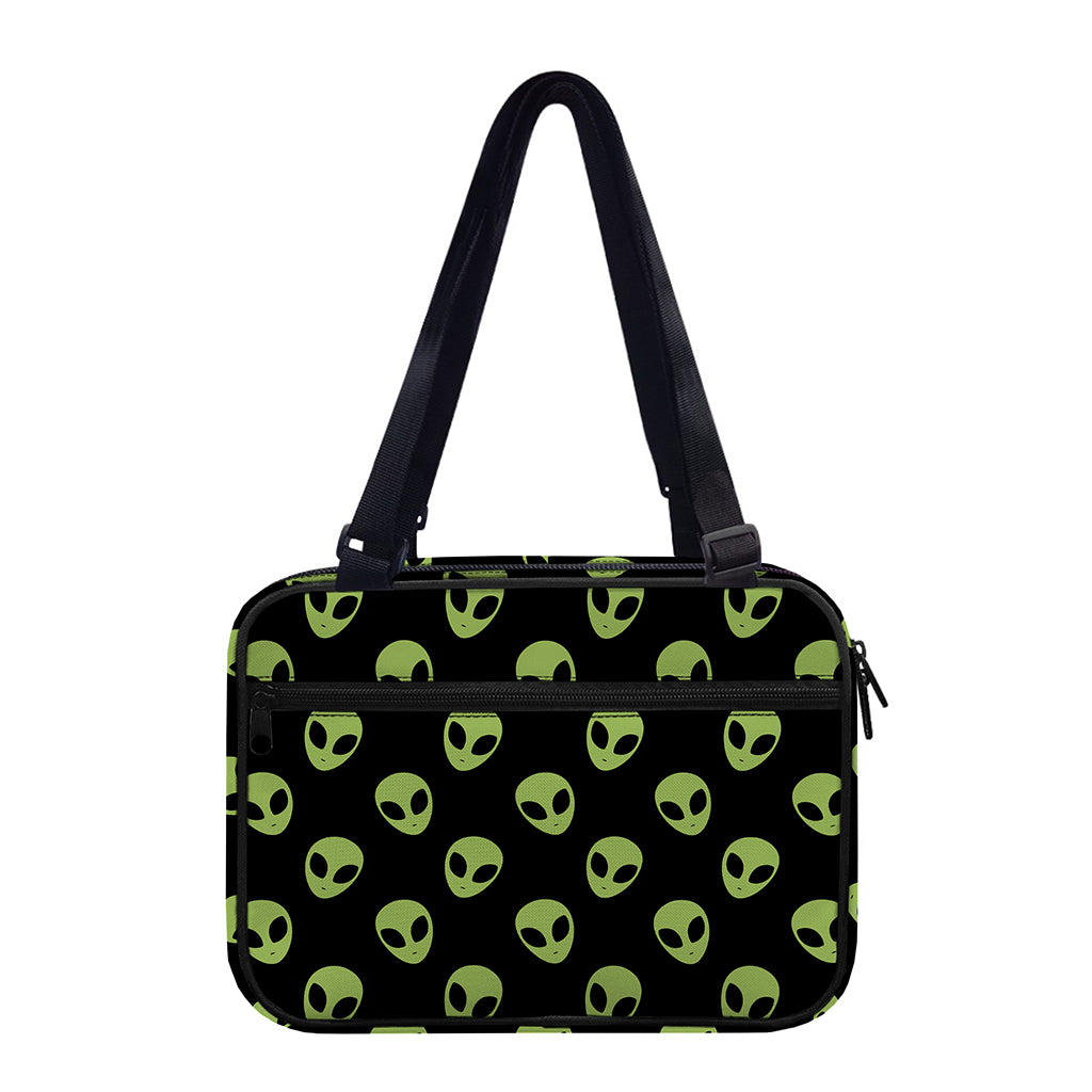 Green Alien Face Pattern Print Double Strap Bible Bag