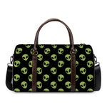 Green Alien Face Pattern Print Duffle Bag
