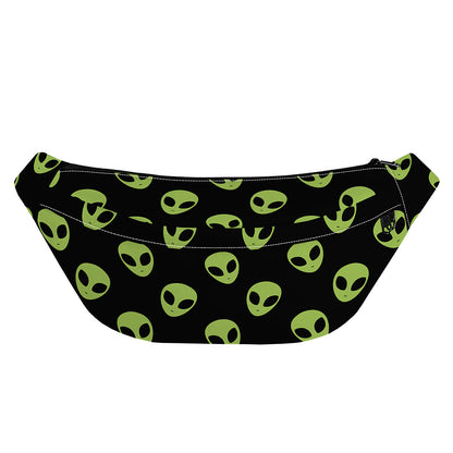 Green Alien Face Pattern Print Fanny Pack