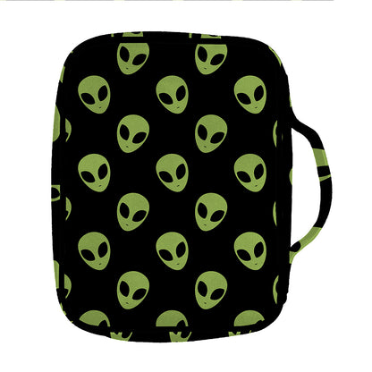Green Alien Face Pattern Print Front Pocket Bible Bag