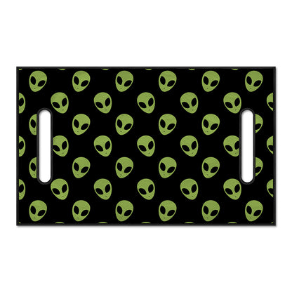 Green Alien Face Pattern Print Golf Cart Seat Cover