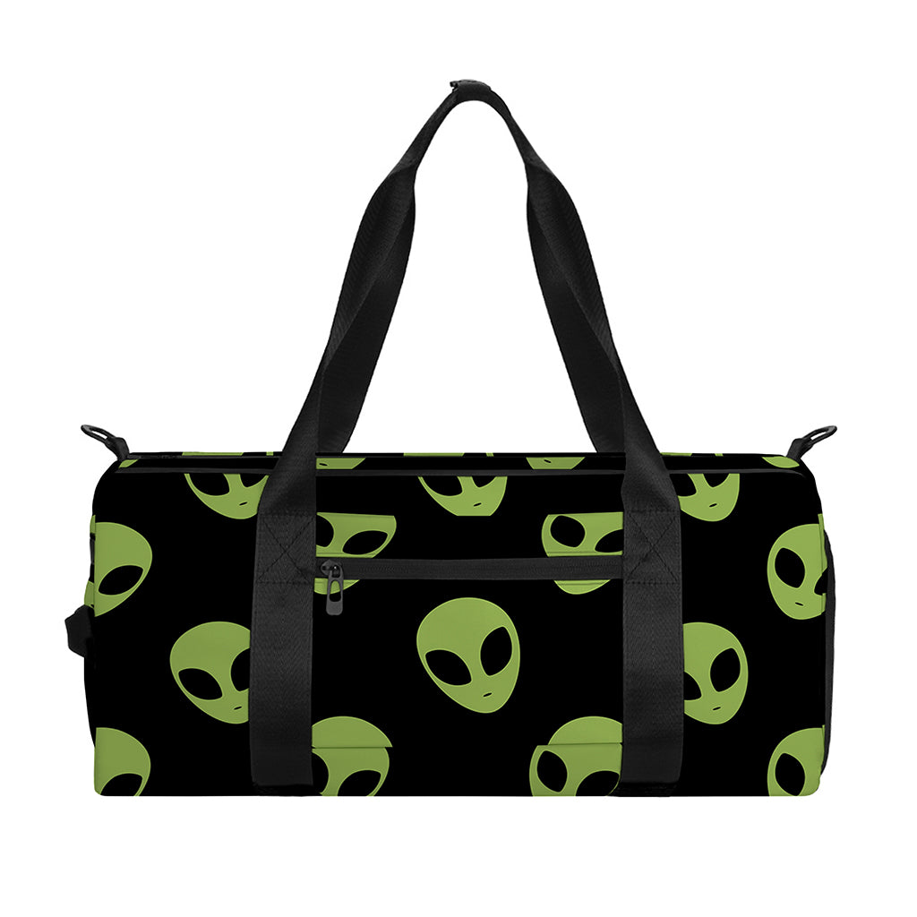 Green Alien Face Pattern Print Gym Bag