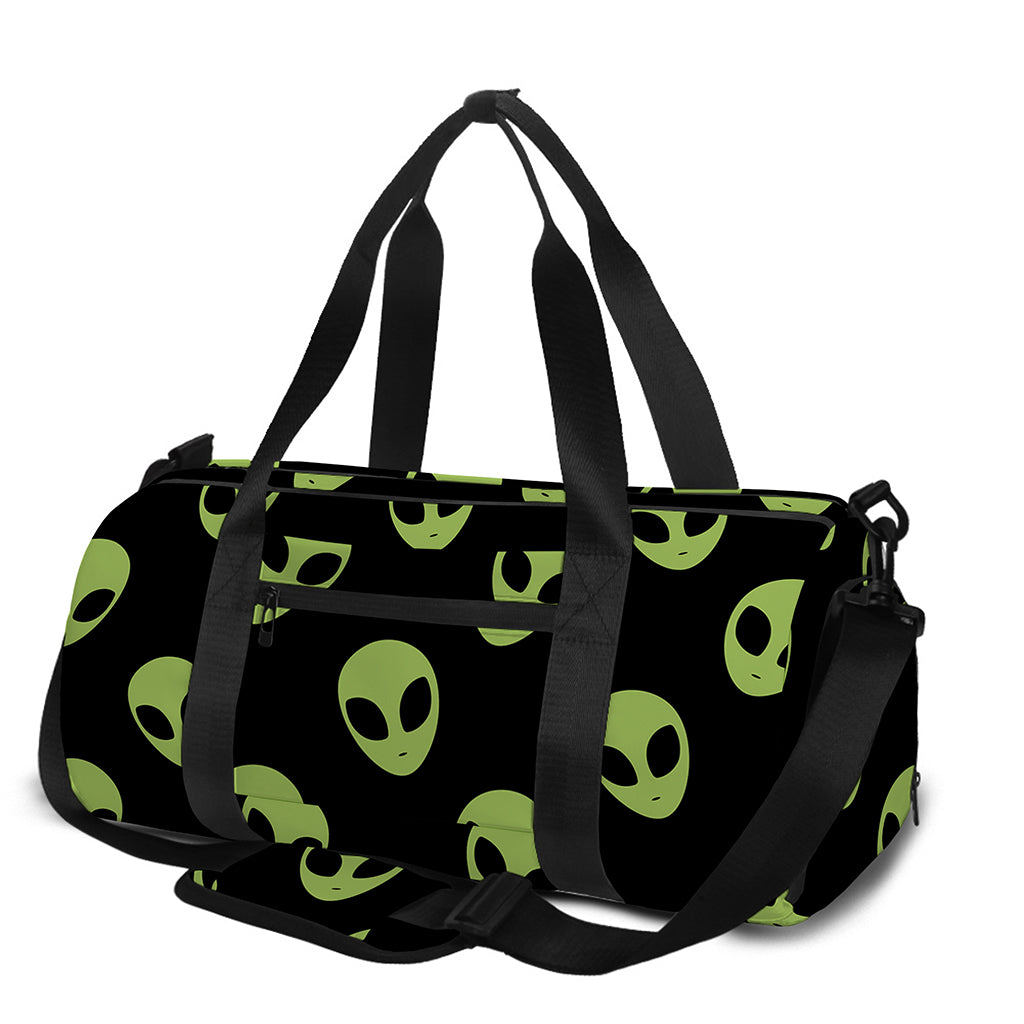 Green Alien Face Pattern Print Gym Bag