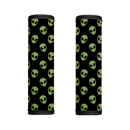 Green Alien Face Pattern Print Handle Covers