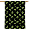 Green Alien Face Pattern Print House Flag