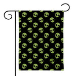 Green Alien Face Pattern Print House Flag