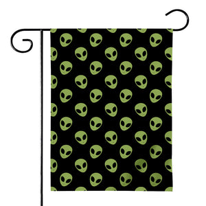 Green Alien Face Pattern Print House Flag