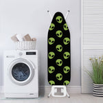 Green Alien Face Pattern Print Ironing Board Cover