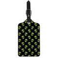 Green Alien Face Pattern Print Luggage Tag